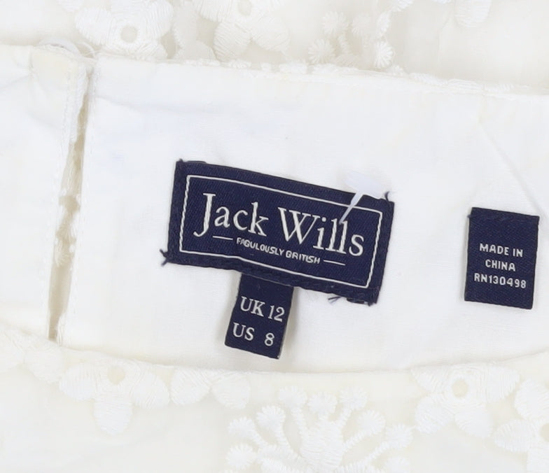 Jack Wills Women Ivory Lace Fit & Flare Dress Size 12