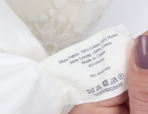 Jack Wills Women Ivory Lace Fit & Flare Dress Size 12