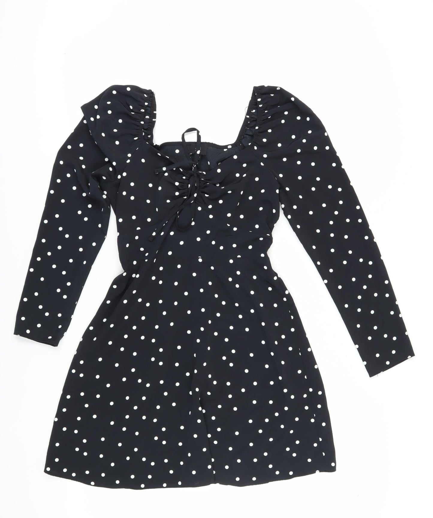 River Island Women's Black Polka Dot Mini Dress, Size 6