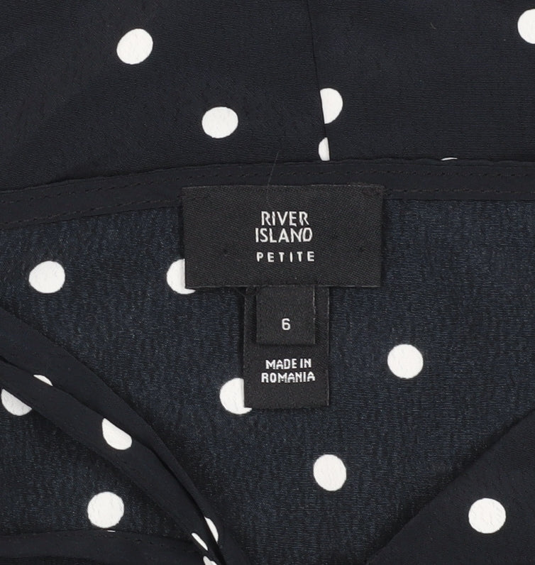 River Island Women's Black Polka Dot Mini Dress, Size 6