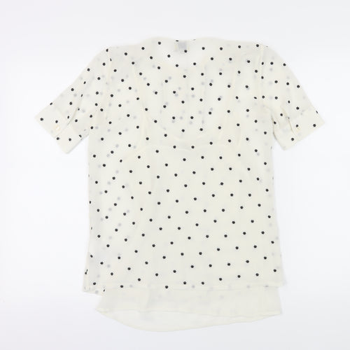Hobbs Women's Polka Dot Blouse White Size 6
