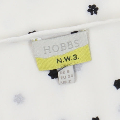 Hobbs Women's Polka Dot Blouse White Size 6
