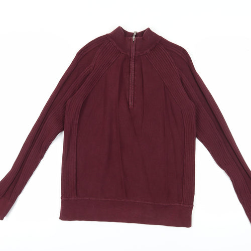 Ted Baker Men’s Red S Full Zip High Neck Jumper