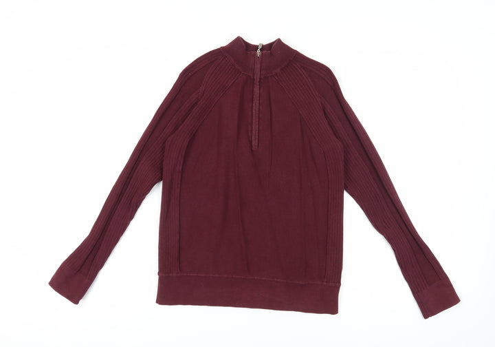 Ted Baker Men’s Red S Full Zip High Neck Jumper