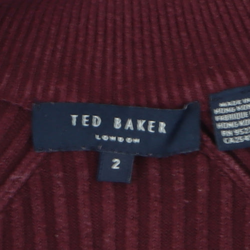 Ted Baker Men’s Red S Full Zip High Neck Jumper