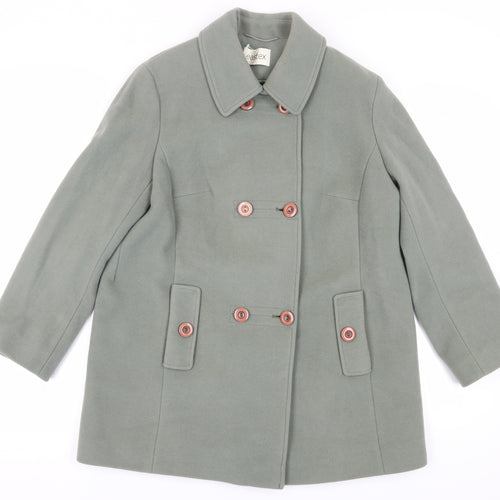 Eastex Women's Green Wool Cashmere Pea Coat Size 14