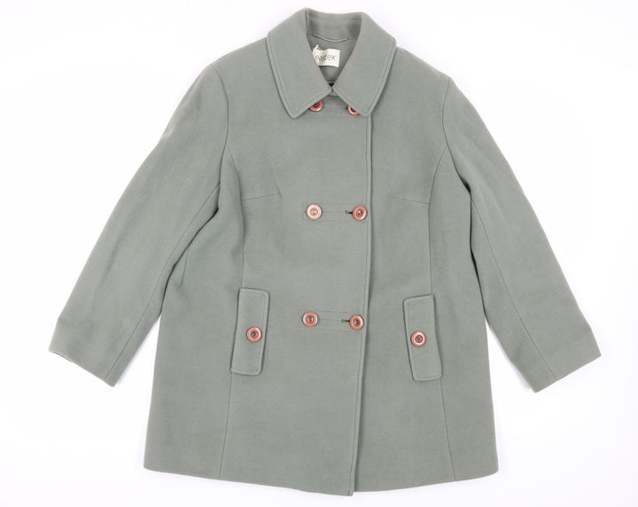 Eastex Women's Green Wool Cashmere Pea Coat Size 14