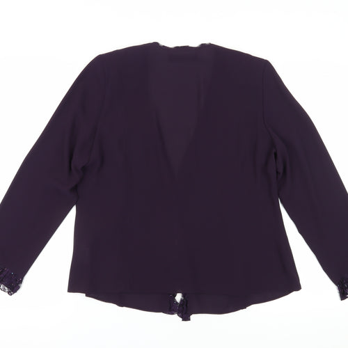 Jacques Vert Women's Purple Long Sleeve Lace Blouse