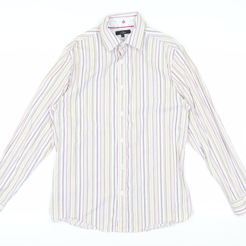 Jeff Banks Men's Multicoloured Striped Shirt Small