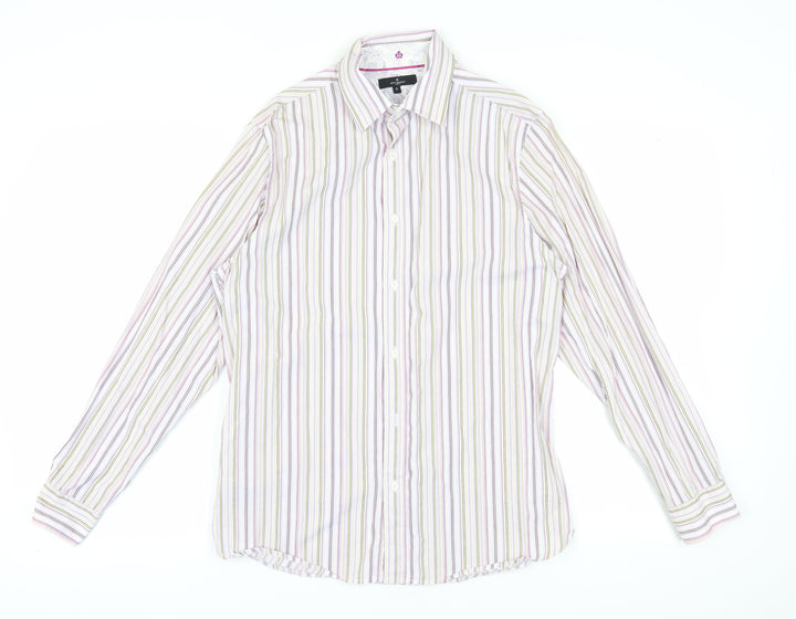 Jeff Banks Men's Multicoloured Striped Shirt Small