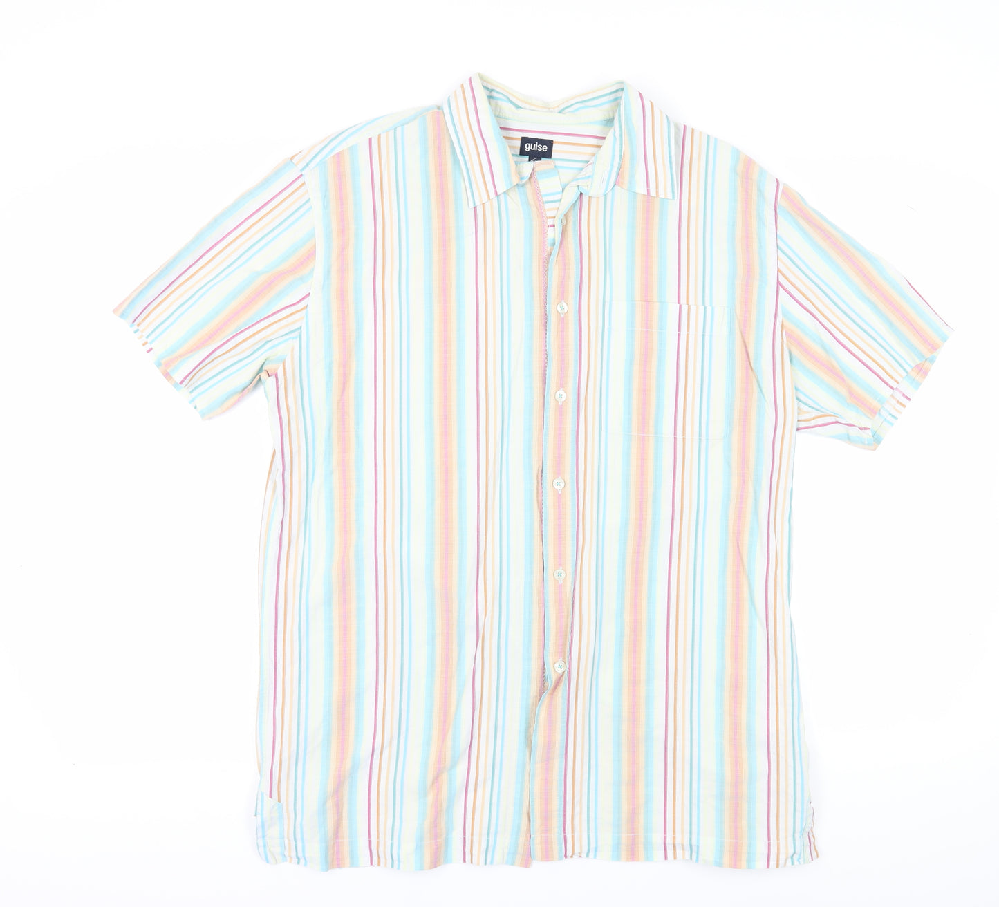 Guise Men's XL Multicoloured Striped Casual Button-Up Shirt