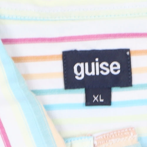 Guise Men's XL Multicoloured Striped Casual Button-Up Shirt