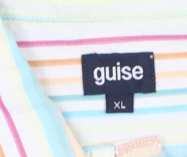 Guise Men's XL Multicoloured Striped Casual Button-Up Shirt