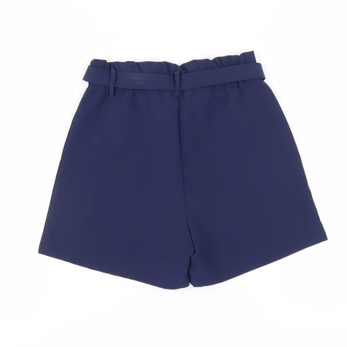Guess Women's Blue Paperbag Belted Shorts XS