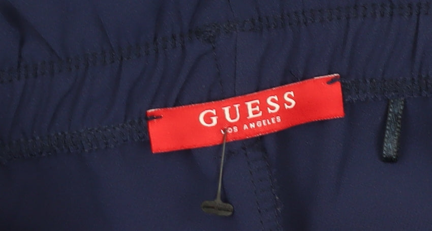 Guess Women's Blue Paperbag Belted Shorts XS