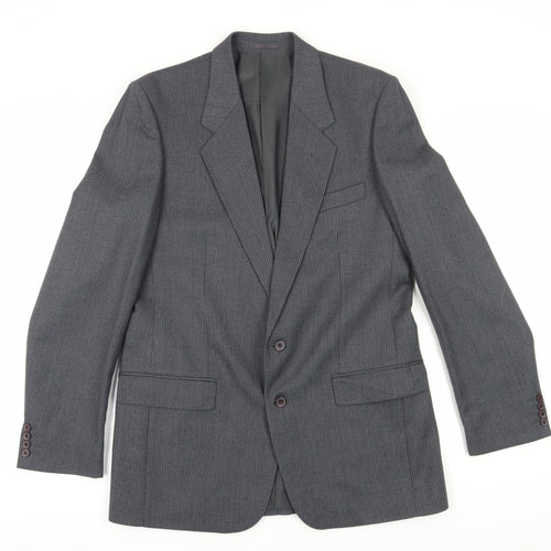 Centaur Men's Grey Wool Long Blazer, Size 40L
