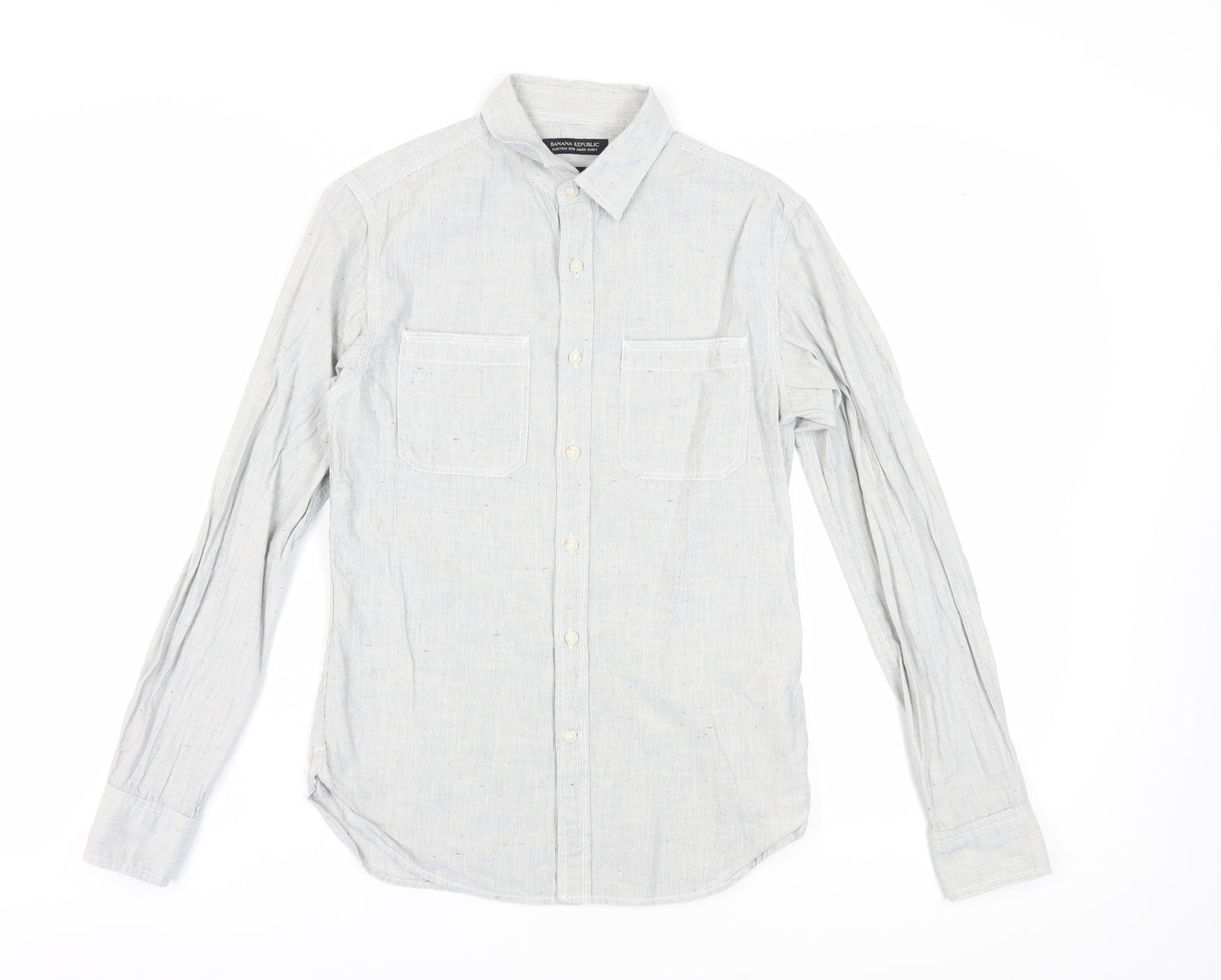 Banana Republic Men's Ivory Striped XS Casual Shirt