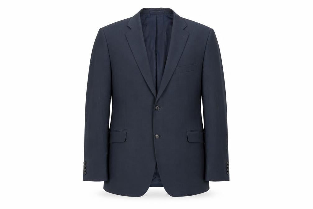 Front view of Dehavilland Men's Blue Blazer, size 50, Regular Fit