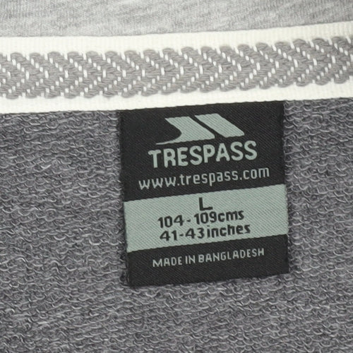 Trespass Men's Grey 1/4 Zip Sweatshirt Size L
