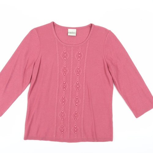 Eastex Women's Pink Pullover Jumper, Size 18, 3/4 Sleeve