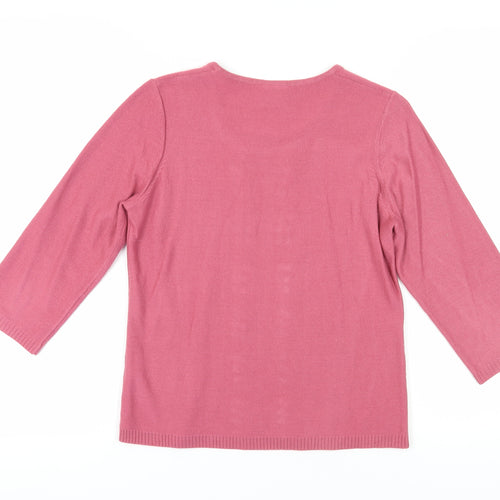 Eastex Women's Pink Pullover Jumper, Size 18, 3/4 Sleeve