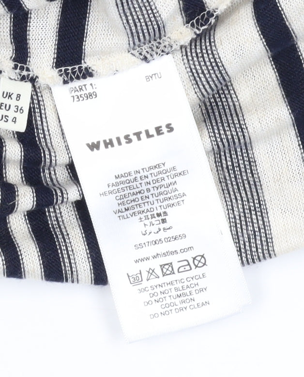 Whistles Women's Striped Dress, Size 8, Multicoloured