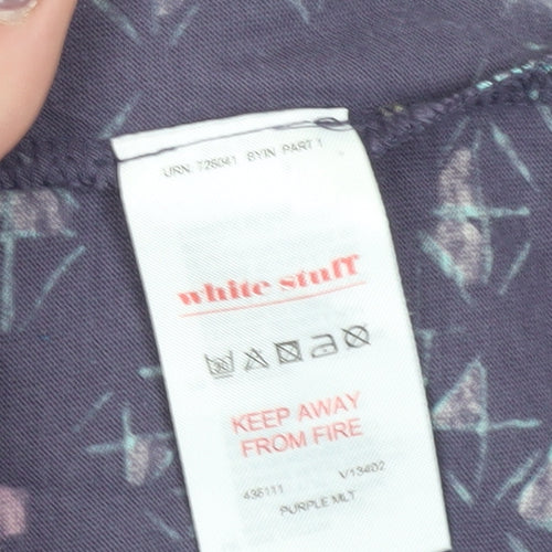 White Stuff Women's Purple Geometric Shift Dress, Size 8