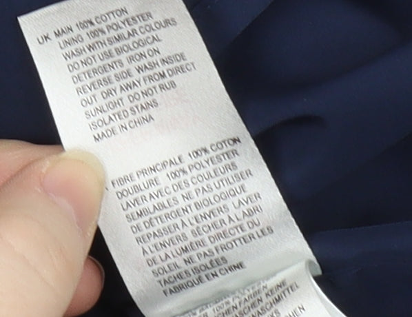 White Stuff Women's Blue Geometric Pencil Skirt, Size 8