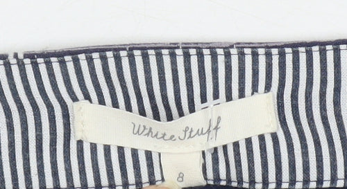 White Stuff Women's Blue Geometric Pencil Skirt, Size 8