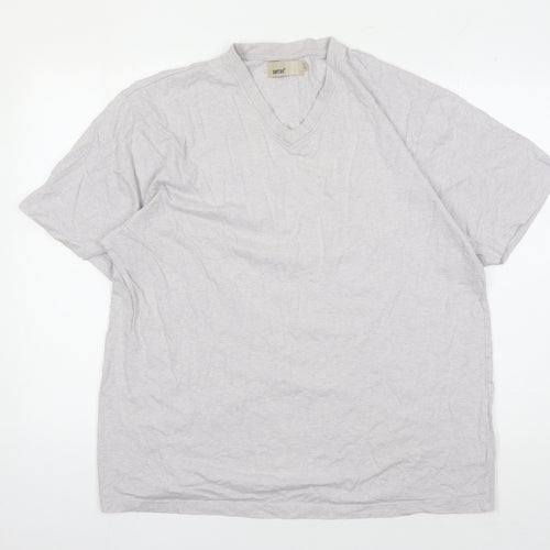 Zantos Men's Grey V-Neck Cotton T-Shirt L