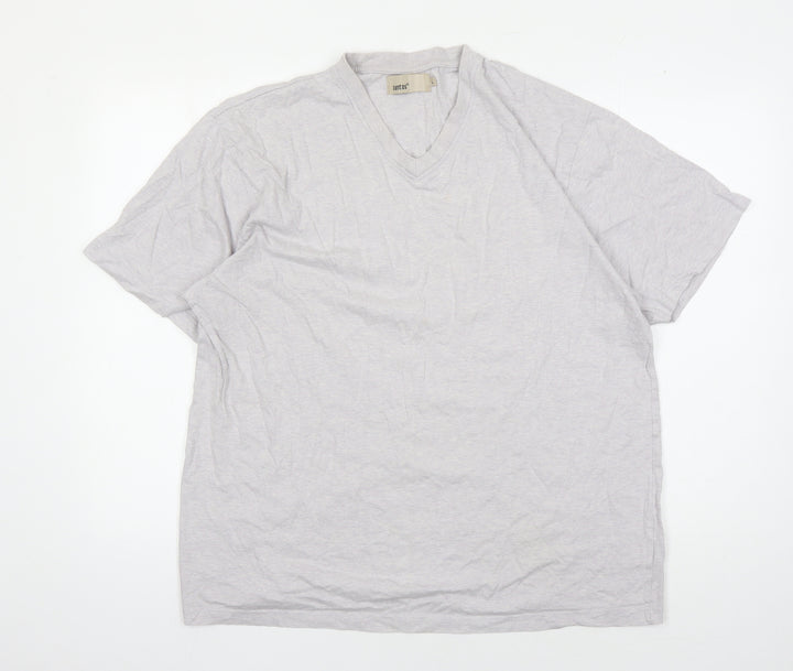 Zantos Men's Grey V-Neck Cotton T-Shirt L