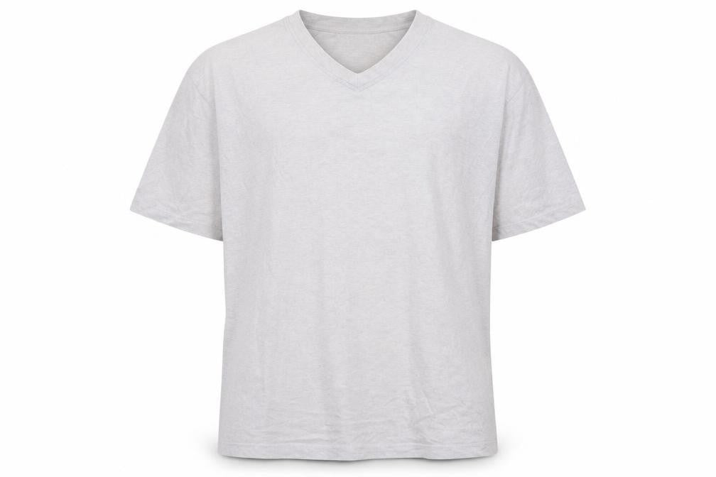 Zantos Men's Grey V-Neck Cotton T-Shirt L