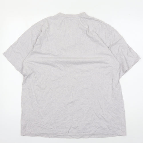 Zantos Men's Grey V-Neck Cotton T-Shirt L