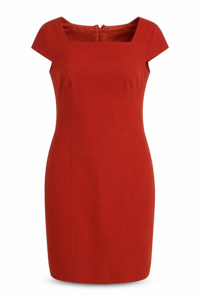 Front view of Marks & Spencer Women's Red Sheath Dress, size 10