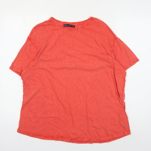 Marks and Spencer Women's Red Cotton T-Shirt Size 16