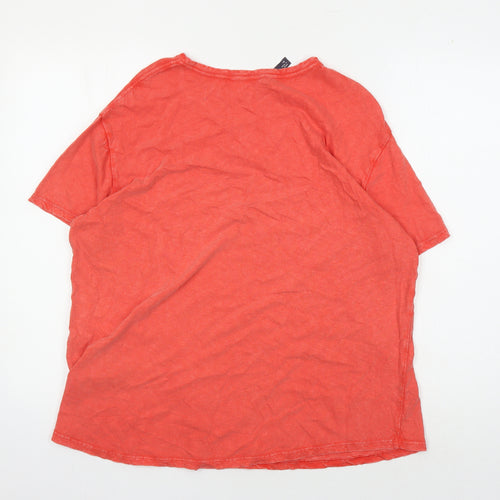 Marks and Spencer Women's Red Cotton T-Shirt Size 16