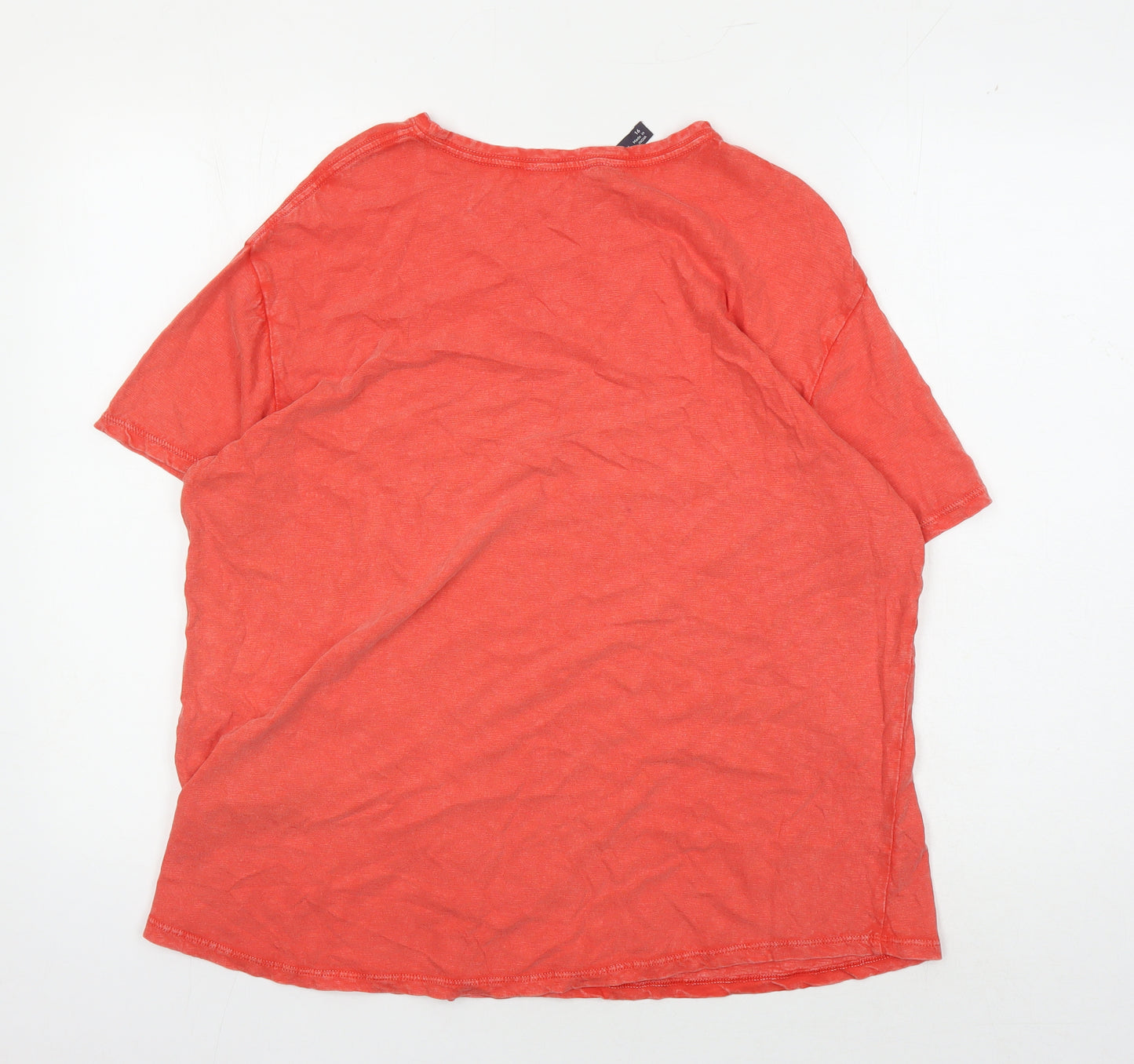 Marks and Spencer Women's Red Cotton T-Shirt Size 16