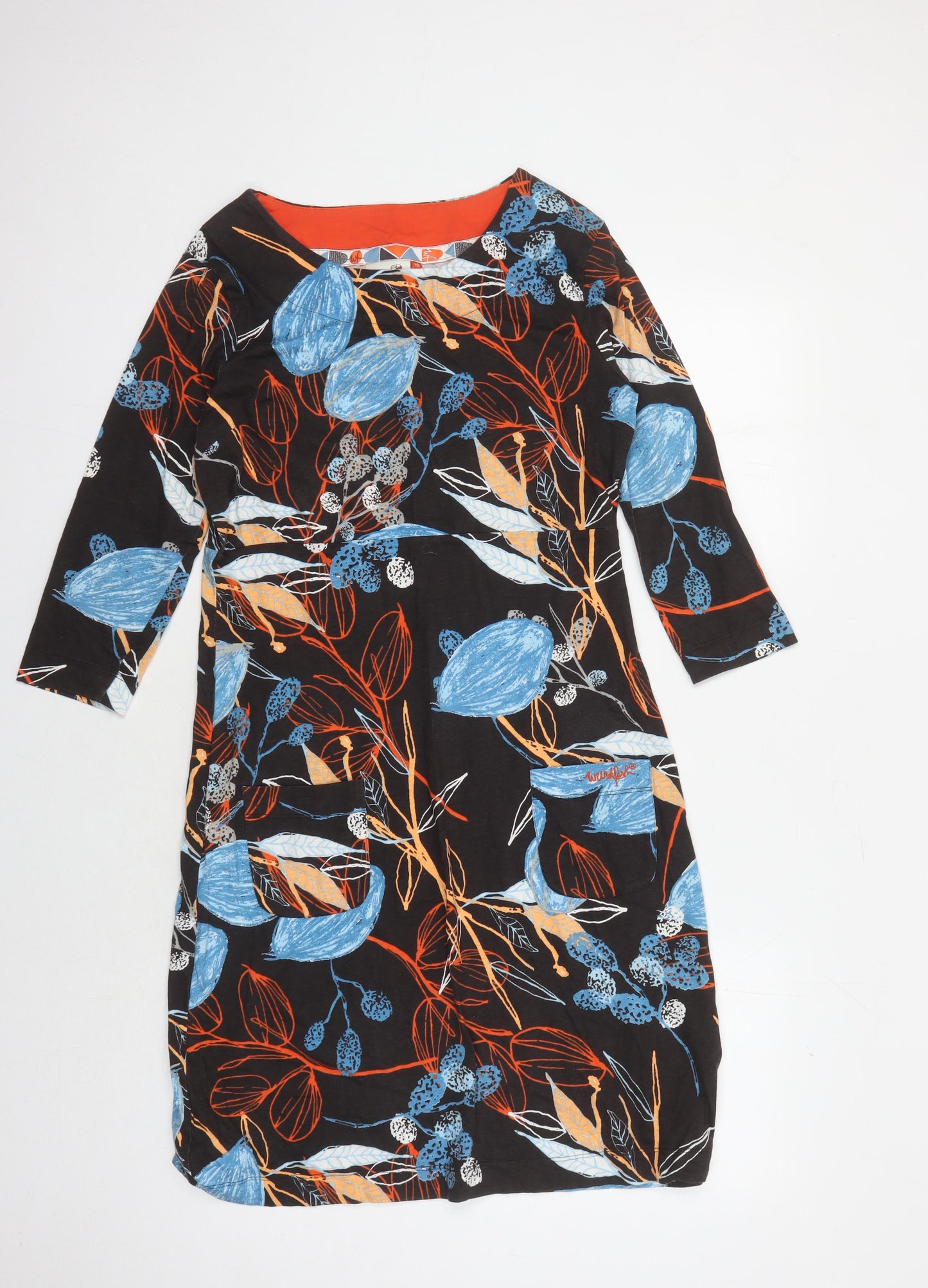 Weird Fish Women's 3/4 Sleeve Floral Dress Size 10