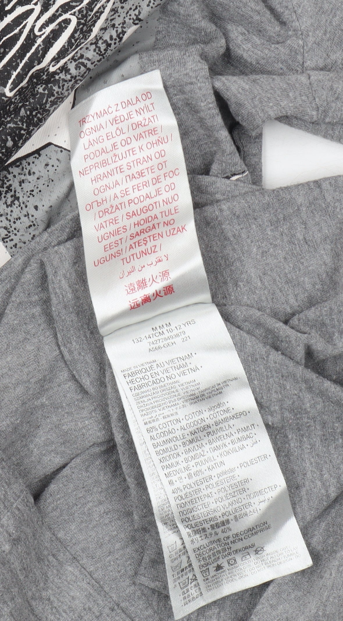 Jordan Boys Grey Graphic Print T-Shirt Size 10-12 Years