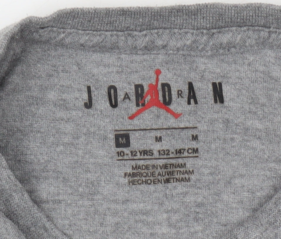 Jordan Boys Grey Graphic Print T-Shirt Size 10-12 Years