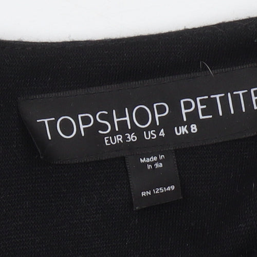 Topshop Women Black Size 8 Petite Bodycon Dress