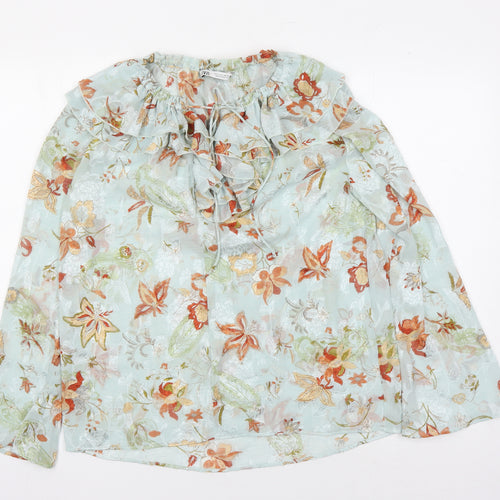 Zara Women's Multicoloured Floral Tunic Blouse - Size S