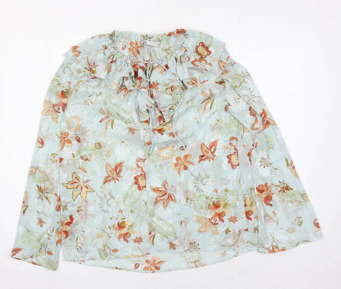 Zara Women's Multicoloured Floral Tunic Blouse - Size S