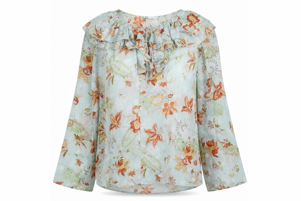 Front view of Zara Women's Multicoloured Floral Tunic Blouse -, size S