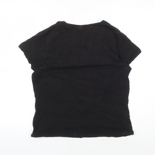 GAP Women's Black V-Neck T-Shirt, Size L, Basic Style