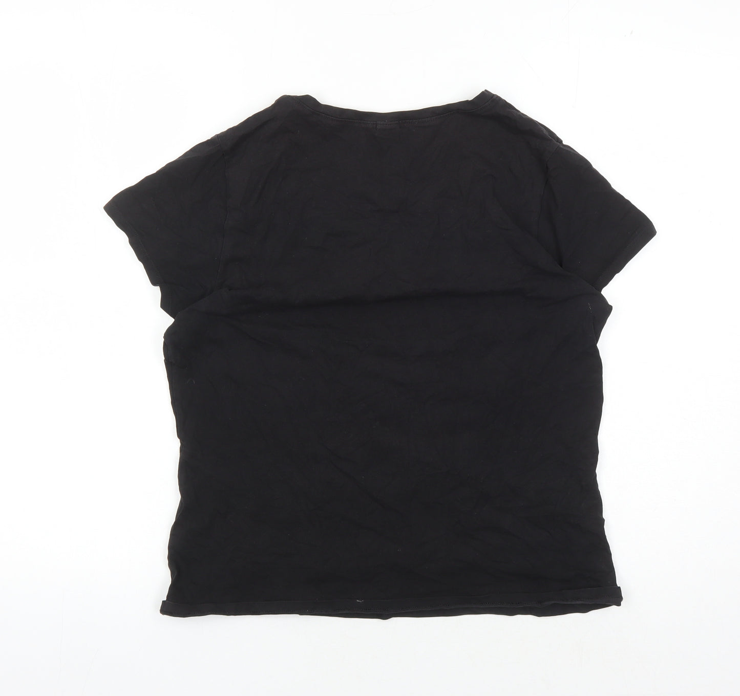 GAP Women's Black V-Neck T-Shirt, Size L, Basic Style