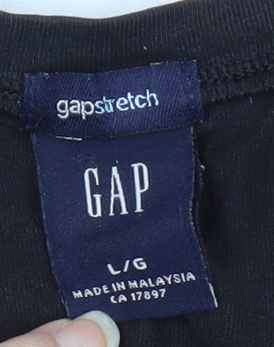 GAP Women's Black V-Neck T-Shirt, Size L, Basic Style