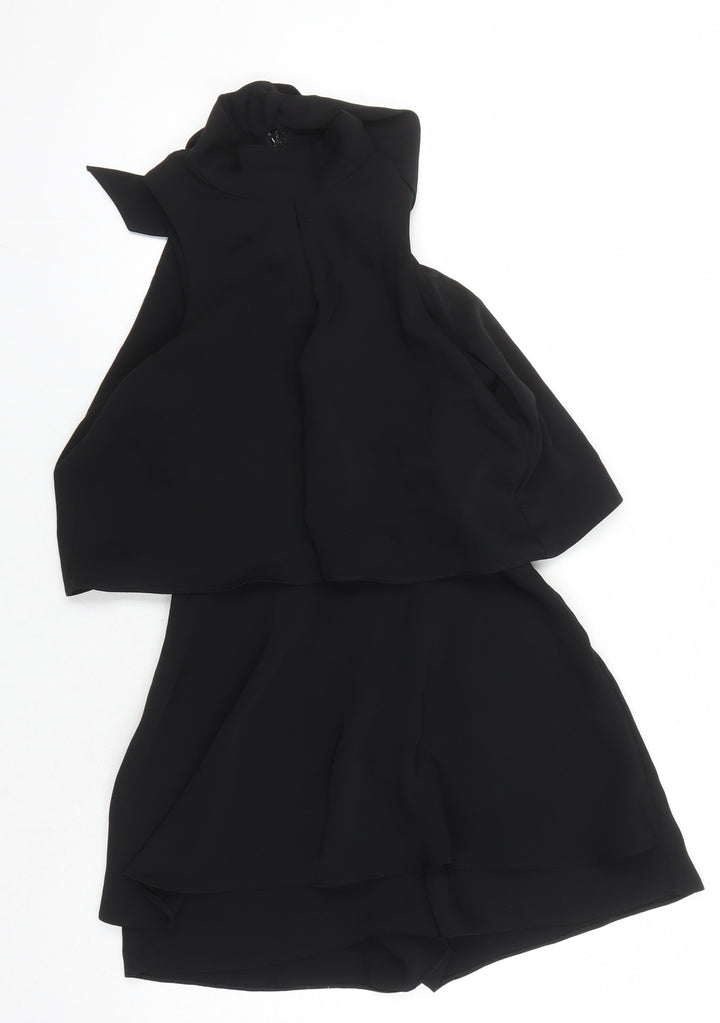 River Island Women's Black Sleeveless Playsuit Size 6