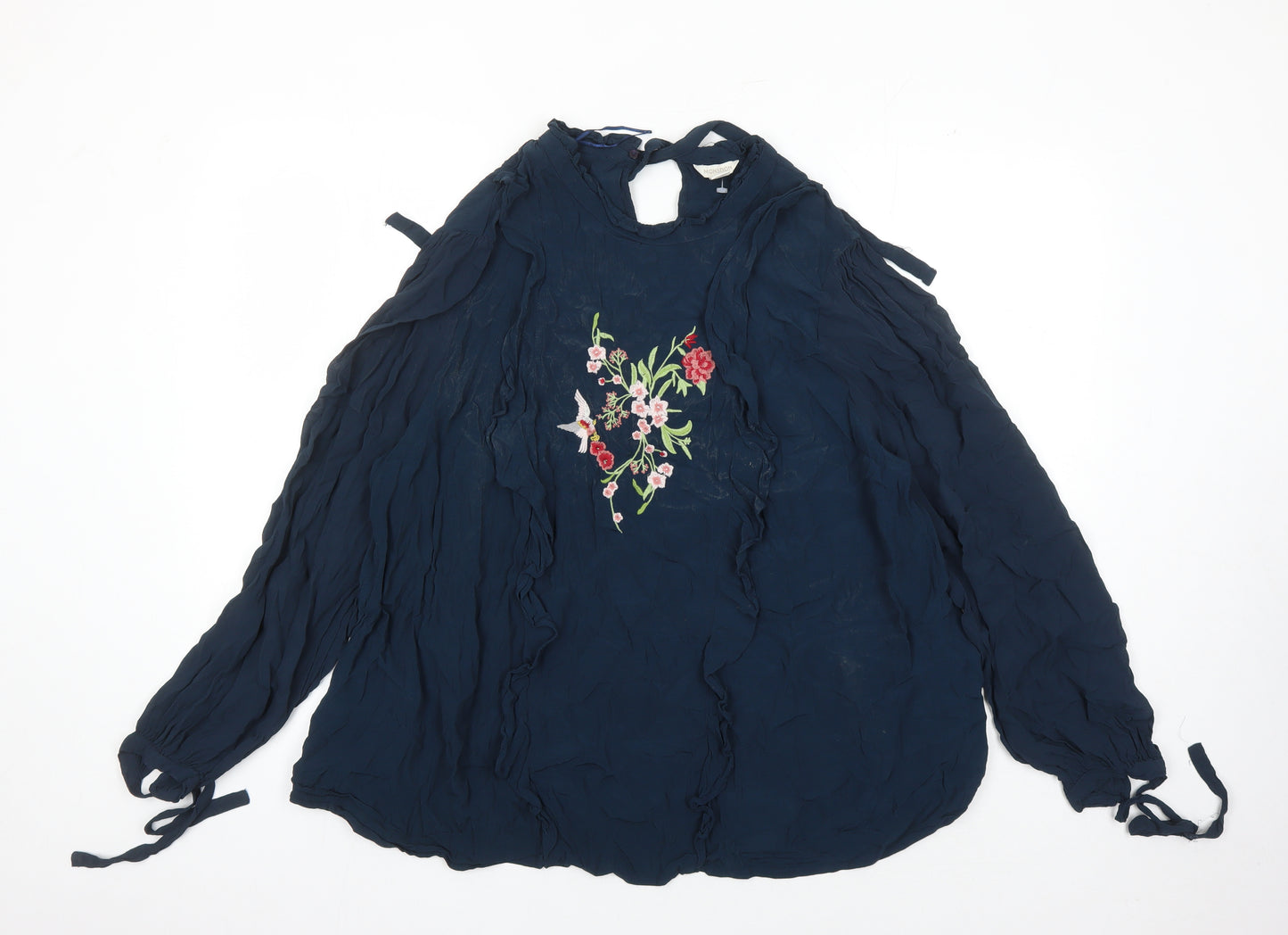 Monsoon Women’s Blue Embroidered Tunic Blouse, Size 22