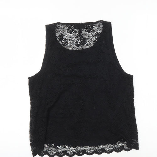Topshop Women's Black Lace Tank Size 8 - Elegant Wardrobe Essential
